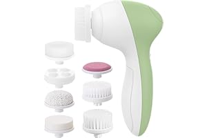 VISOFO Face Scrubber | Facial Cleansing Brush Exfoliator Skin Care Beauty Products Powered Electric Wash Exfoliating Skincare Women Spin Cleanser Tools Cleaning Scrub Washer Self Care (Jade)