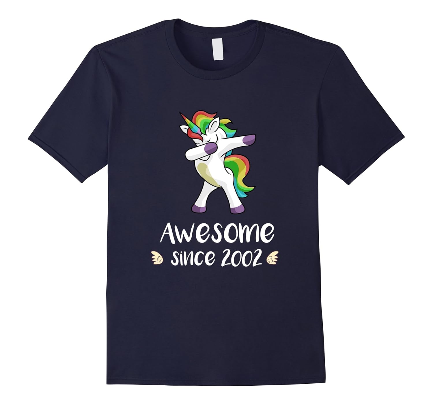 Awesome Since 2002 T-Shirt Dab Unicorn 15th Birthday Gifts-Rose