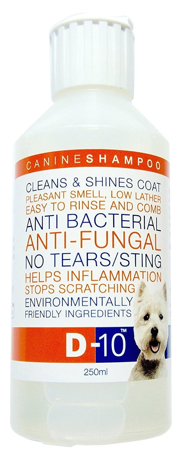 D10 AntiFungal/AntiBacterial No Tears Dog Shampoo, 250 ml, S