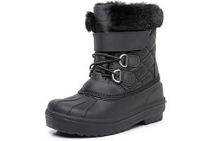 Ahannie Kids Boys Girls Winter Duck Boot, Youth Outdoor Two Tone Fashion Waterproof Rain Boot (Toddler/Little Kid/Big Kid)