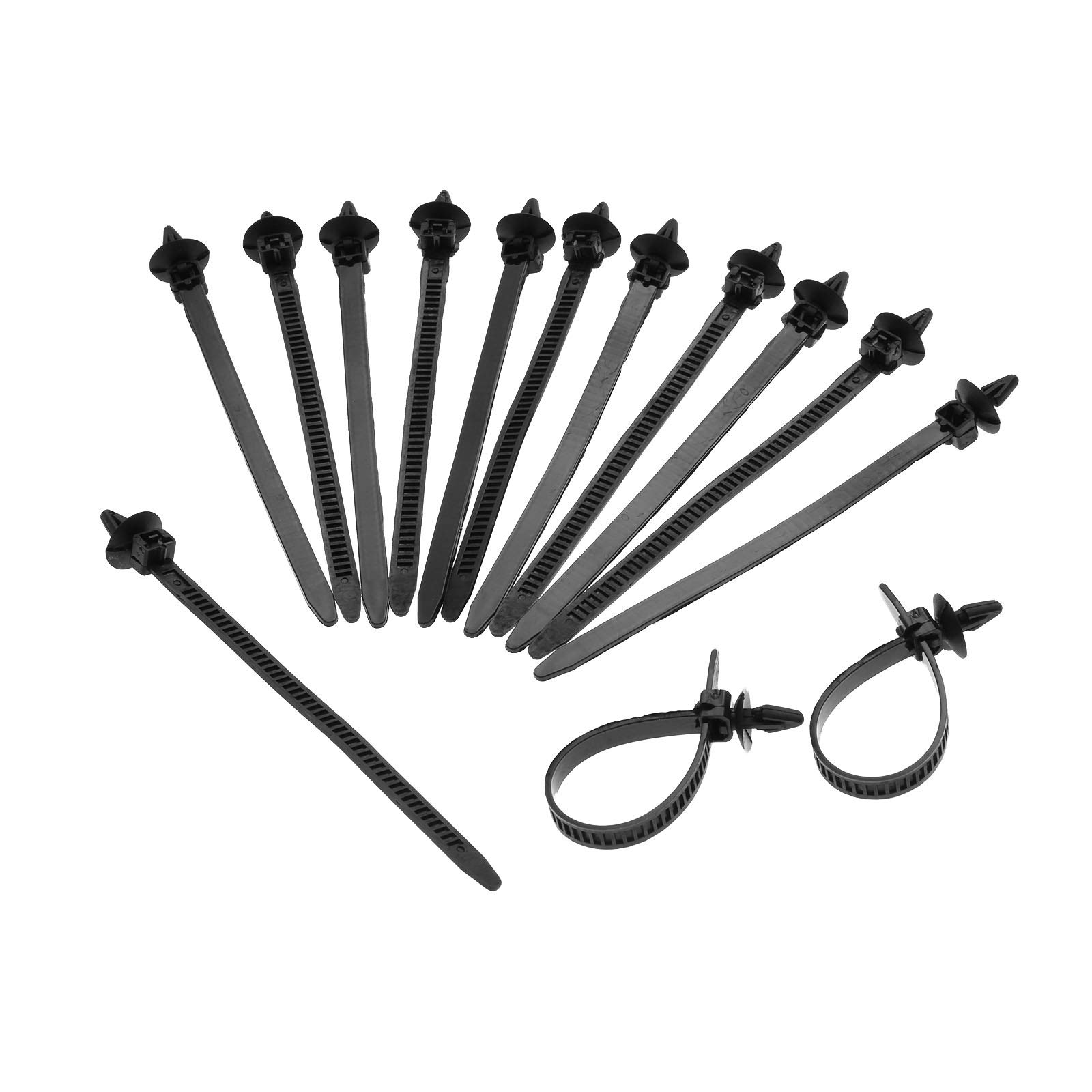 Mtsooning 30PCS Car Mount Cable Ties Buckle Black, Heavy-Duty Self Locking Nylon Push-in Zip Ties, Universal Cable Tidy Wraps and Clips for Car Daily Auto Fixing