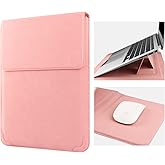 HoYiXi 15 16 Inch Laptop Sleeve Case Leather Bag for MacBook Pro 16 2021 & 2019/ASUS Vivobook 15/Huawei MateBook D15/HP 15.6" PC/MacBook Pro 15/Surface Laptop 3/Dell Inspiron 15/IdeaPad, Pink