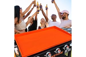KENKOR Upgraded Full-Edge 36 Inch Blackstone Grill Cover Reusable and Durable Griddle Mat Heavy Duty Food Grade Silicone Griddle Cover Protect Griddle from Rodents, Insects, Debris and Rust,Orange