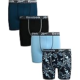 Reebok Boys Boxer Briefs - 4 Pack Soft Comfort Performance Stretch Breathable 5” Inseam Boxer Briefs Boys Underwear (6-18)