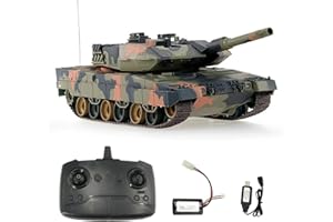 SVERTIBO 1:24 German Leopard 2 RC Tank, Henglong 2.4Ghz Remote Control Tank for Adults Model Toy (Original Version)