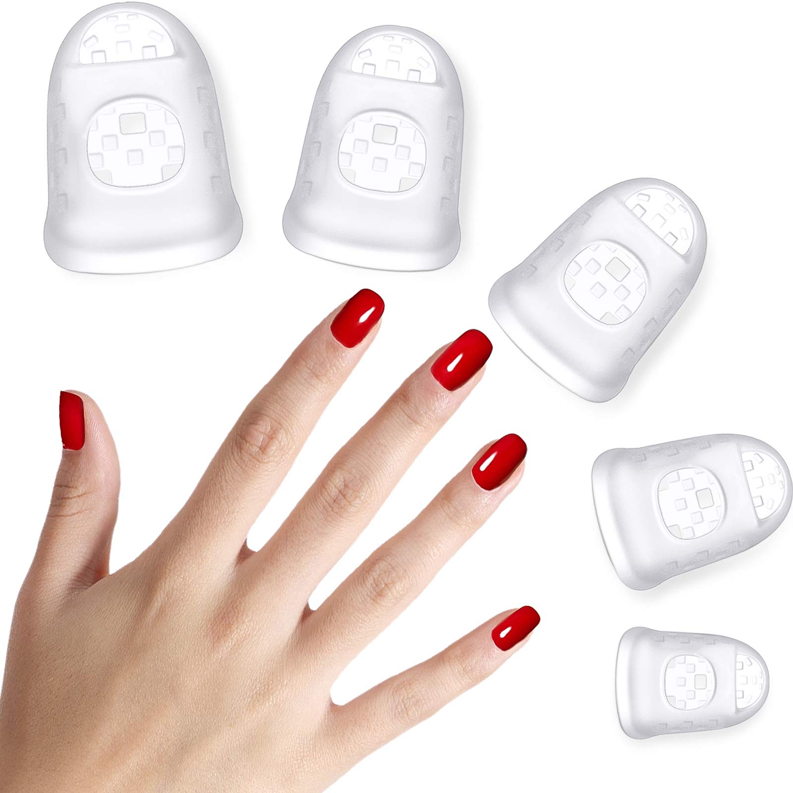Photo 1 of Frienda 40 Pieces Guitar Fingertip Protectors Silicone Finger Guards Anti-slip Finger Protection Covers Caps for Stringed Instruments Guitar Mandolin Bass Counting Sewing, 5 Sizes