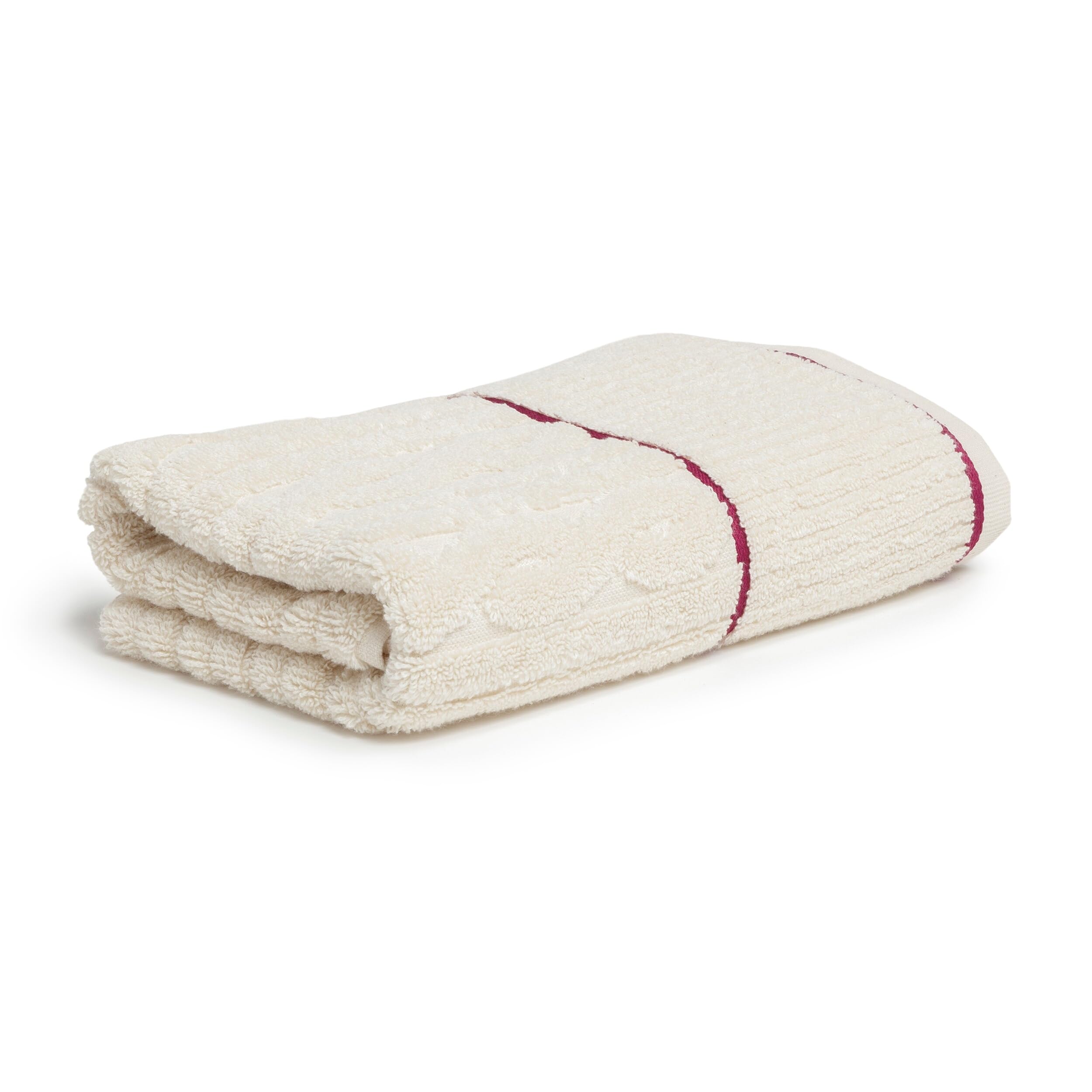 Möve Cosy Knits Cable knit allover hand towel 50 x 100 cm made of 100% cotton, nature/berry