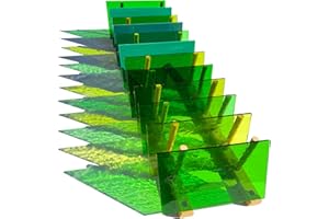 ILLUCKAI 12 Sheets Green Mixed Fusible Glass COE 96, 6 x 4 inch Fusing Stained Glass Art for Stained Glass Projects