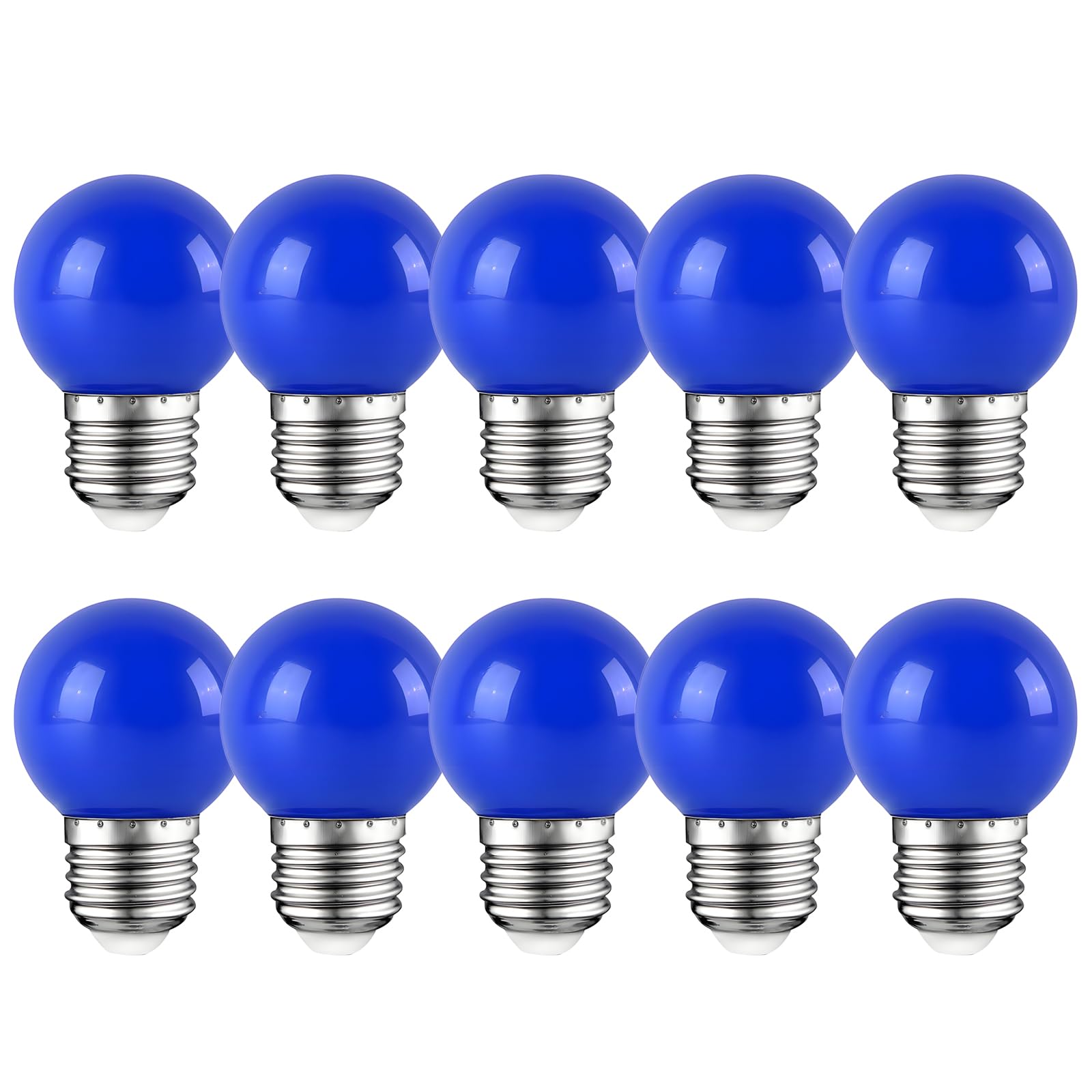 HUAMu LED Colored Bulbs 2W E27 G45 Blue Light Bulb for Party Lighting, Outdoor Patio, Christmas