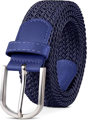 TANGCHAO Stoffgürtel Stretchgürtel Elastik Flechtgürtel Geflochtener und Elastischer Dehnbarer Gürtel für Damen und Herren Breite 3.3cm Länge 90 cm bis 135 cm