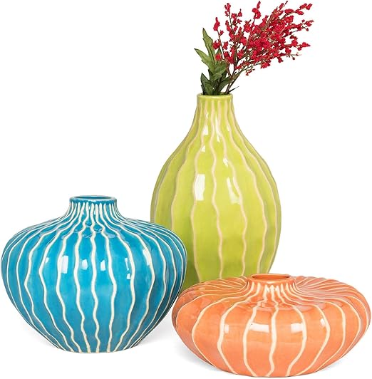 Amazon Com Home Decor Nice Vases Set Of 3 Pcs Contemporary
