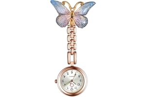 OIDEA Nurse Watches for Women: Butterfly Brooch Nurse Watch Easy to Read Clip On Fob Watch