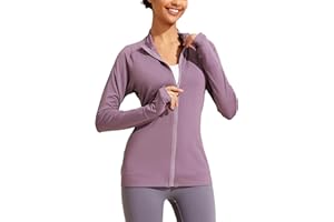 PINSPARK Lightweight Workout Jackets Womens Full Zip Slim Fit Athletic Running Jacket with Thumb Holes