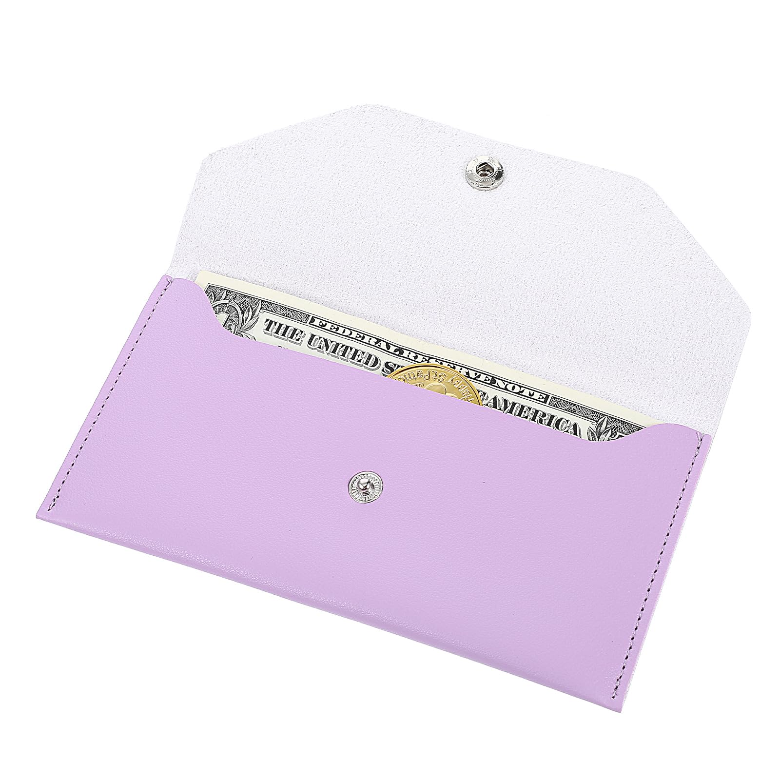 Money Wallets for Cash Gifts, Money Envelopes Wallet Genuine Leather Purse Organizer Reusable Budget Envelope Wallet Retro Clutch Wallets for Men Women Cash Check Billing, Minimalist Design (Mauve)