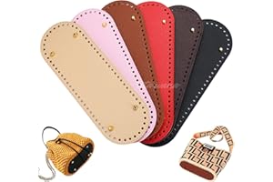 6 Pcs PU Leather Bag Bottom Shaper with Holes for DIY Bag Crochet, Atarvana Oval Bag Bottom Shaper Pads 12x4 Inch for DIY Purse Shoulder Bag Handbag Making Supplies (6 Pcs)