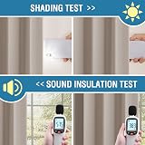BellaHills 100% Blackout Curtains 2 Panels 46x54 Natural Sand Pencil Pleat view 5