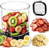 Hendiy Strawberry Slicer with Stainless Blades | Egg & Fruit Slicer Cup for Banana, Cucumber, Mushroom | ABS Detachable Kitch