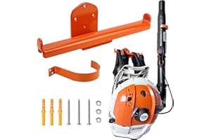 OSROENE Backpack Leaf Blower Hanger with Tube Hook, 1 Pack Backpack Sprayer Wall Mount, Heary Duty Chainsaw Wall Mount Stand Accessories Garage Organization Storage