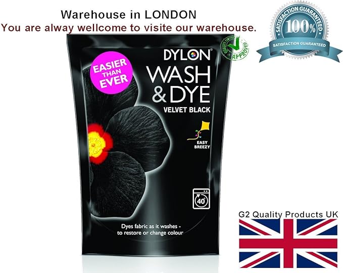2x Dylon Wash & Dye Black Machine Dye Fabric Large 350G Amazon.co.uk