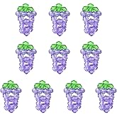 KitBeads 10Pcs Handmade Facted Grape Charms Mini Sweet Food Acrylic Fruit Dangle Pendants for Bracelets Jewelry Making Necklaces Keychains Bulk