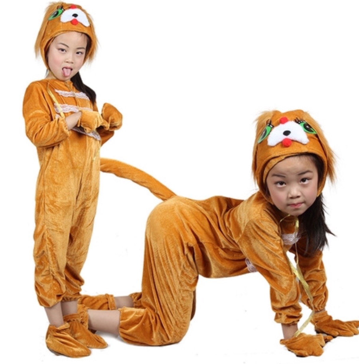 Matissa Kids Animal Costumes Hooded Fancy Dress Party Unisex Outfit Pajamas Cosplay (Dog, L (For kids 120-135 cm tall))