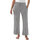 Joyaria Bamboo Viscose Pajamas Pants Women Cooling Loose Wide Leg Lounge Bottoms Lightweight Soft Sweatpants with Pockets