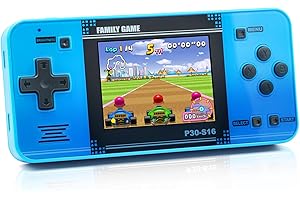 WELLST·G Handheld Game for Kids -Preloaded 220 Retro Video Games, Portable Gaming Player with Rechargeable Battery 3.0" LCD Screen, Mini Arcade Electronic Toy Gifts for Boys Girls (Blue)