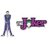 Elektroplate Officially Licensed DC Comics The Joker and Logo Dynamic Decals | Premium Automotive-Grade Weatherproof Vinyl Stickers for Car, Water Bottle, Phone & More| Made in The USA | Set of 2