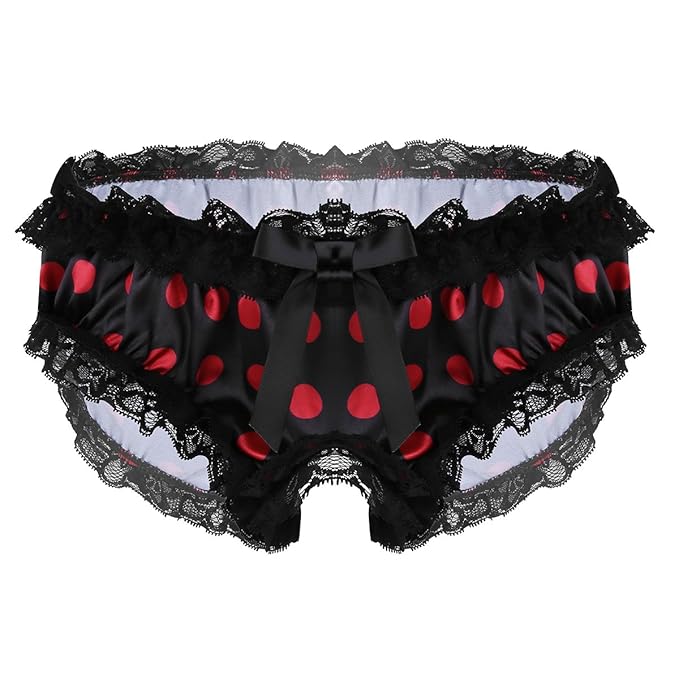 iiniim Herren Slips Tanga Sissy Briefs Männer Satin&Spitze Unterwäsche Panties Höschen M-XXL