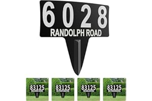 IVWVI Metal House Address Yard Mailbox Sign with Numbers and Letters for outside,No Soliciting Trespassing Poop And Pee Welcome Sign Waterproof Rustproof Lawn Arch Address Plaque with Stake