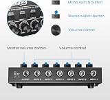 Moukey MAMX2 Audio Mixer 6-Channel Stereo/Mono USB 5V Power view 4