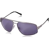 Revo Men's Unisex Collection Stargazer Aviator Polarized Sunglasses, Chrome Frame