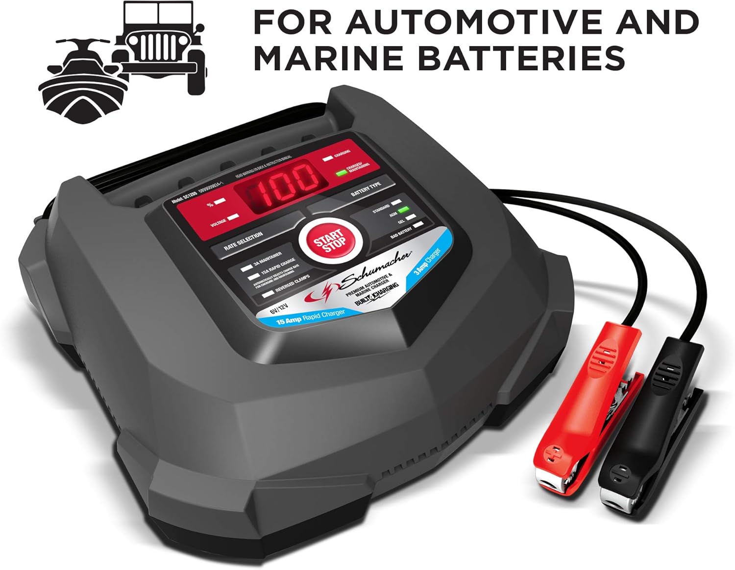 Schumacher SC1280 6/12V Rapid Battery Charger and 15A Maintainer: Automotive