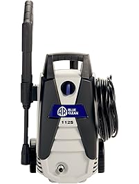 AR Blue Clean AR112S 1,500 PSI Electric Pressure Washer, Nozzles, Spray Gun, Wand, Detergent Bottle & Hose