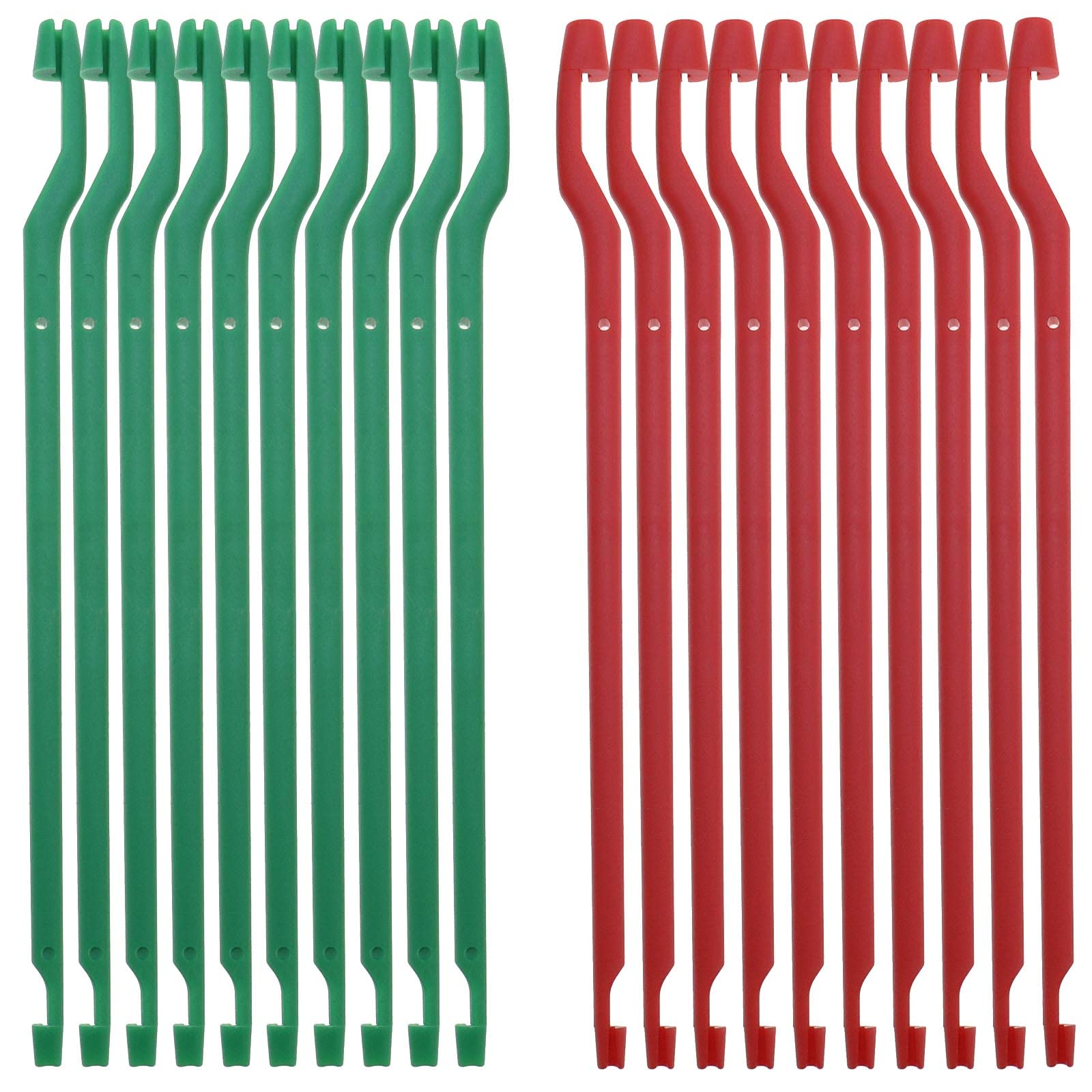 ECSiNG 20PCS Fishing Unhooking Disgorgers Plastic Portable Detacher Dehooker Hook Removal Tool Unhook Extractor Fishing Supplies 10PCS Red and 10PCS Green