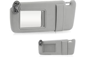 HKPARTS for 2007-2011 Toyota Camry Without Sunroof Left Driver Side Sun Visor SunVisor 74320-06780-B0 74320-33B81-B0 (Gray)