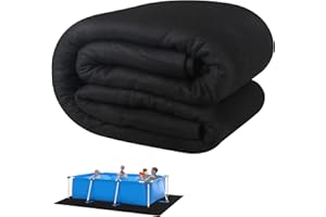 ACTREY Above Ground Pool Liner Pad 16'x 32' Rectangle,2025 New Pool Pad 300g/㎡ Thicker|Prevents Punctures|Made of Strong Eco Friendly Geotextile Material|Extend Life of Liner|Pre-Cut Outdoor Black Pool Mats