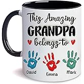 LOVELYPOD Custom Grandpa Mug with Kids Names, Father's Day Gifts, This Grandpa Belongs to, Father's Day Mugs, Papa Gifts, Custom Mug, Personalized Coffee Cup