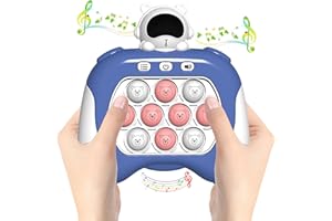 WOWSOME Upgraded Pop Pro Fast Push Game, Pop Fidget Light Up It Pocket Game for Kids Ages 3-12, Handheld Sensory Game Toy with 4 Modes Party Quick Push Game Fidget Toys, Gifts for Kids Boys Girls Teens (Blue)