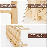 TANGZON 1.5M Wooden Garden Bridge with Safety Railings Natural view 5