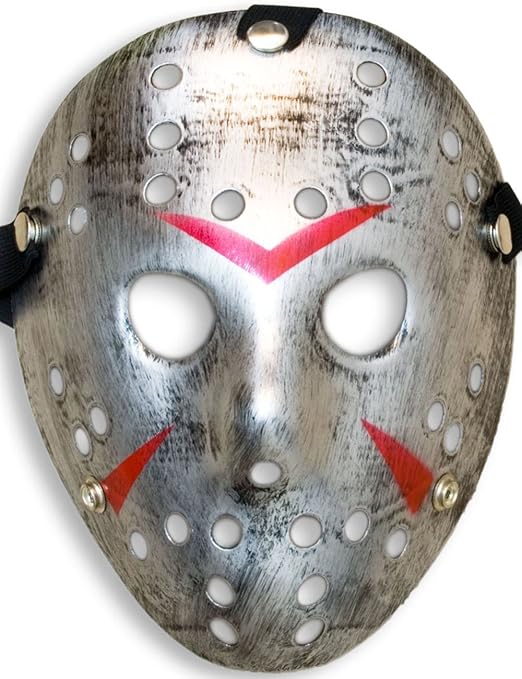 HomeTools.eu® - Halloween Maske | Kostüm Horror Hockey Myers Gesichts-Maske | Fasching, Karneval, Grusel-Kostüm Hockey-Maske 