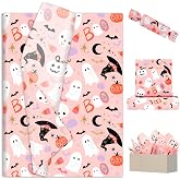 JarThenaAMCS 100 Sheets Halloween Tissue Paper Pink Pumpkin Ghost Boo Gift Wrapping Paper for DIY Art Crafts Birthday Holiday Baby Shower, 14 x 20 Inch
