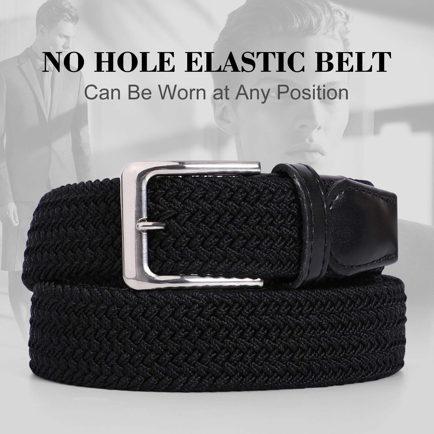 JasGood Geflochtene elastische Gürtel für Herren/Damen/Junior, Canvas Stretchgewebe gewebt Stretch mehrfarbige geflochtene Gürtel