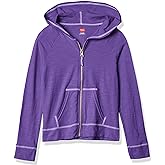 Hanes girls Slub Jersey Full Zip Jacket