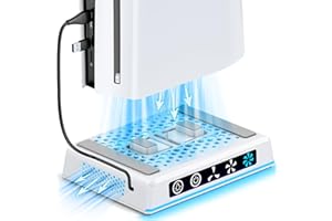 OIVO VGA DESIGN Cooling Station for PS 5/Slim/Pro Digital and Disc, PS 5 Cooling Stand with 3-Speed Cooling Fan, Pa5 Stand with 2-in-1 USB Cable for Easy Charging, Pa5 vertical stand for Play Station Game