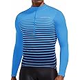 Spotti Men's Cycling Bike Jersey Long Sleeve with 3 Rear Pockets - Moisture Wicking, Breathable, Quick Dry Biking Shirt