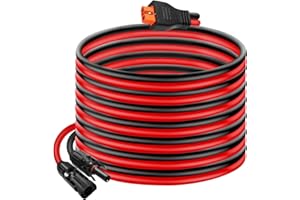 BEHAUNTY 10AWG Tinned Copper Wire XT60i to Solar Panel Connector Extension Cable 25FT – Heavy-Duty Solar to XT60i Cable for RC Batteries, Drones, Solar Power Systems, and Renewable Energy Applications