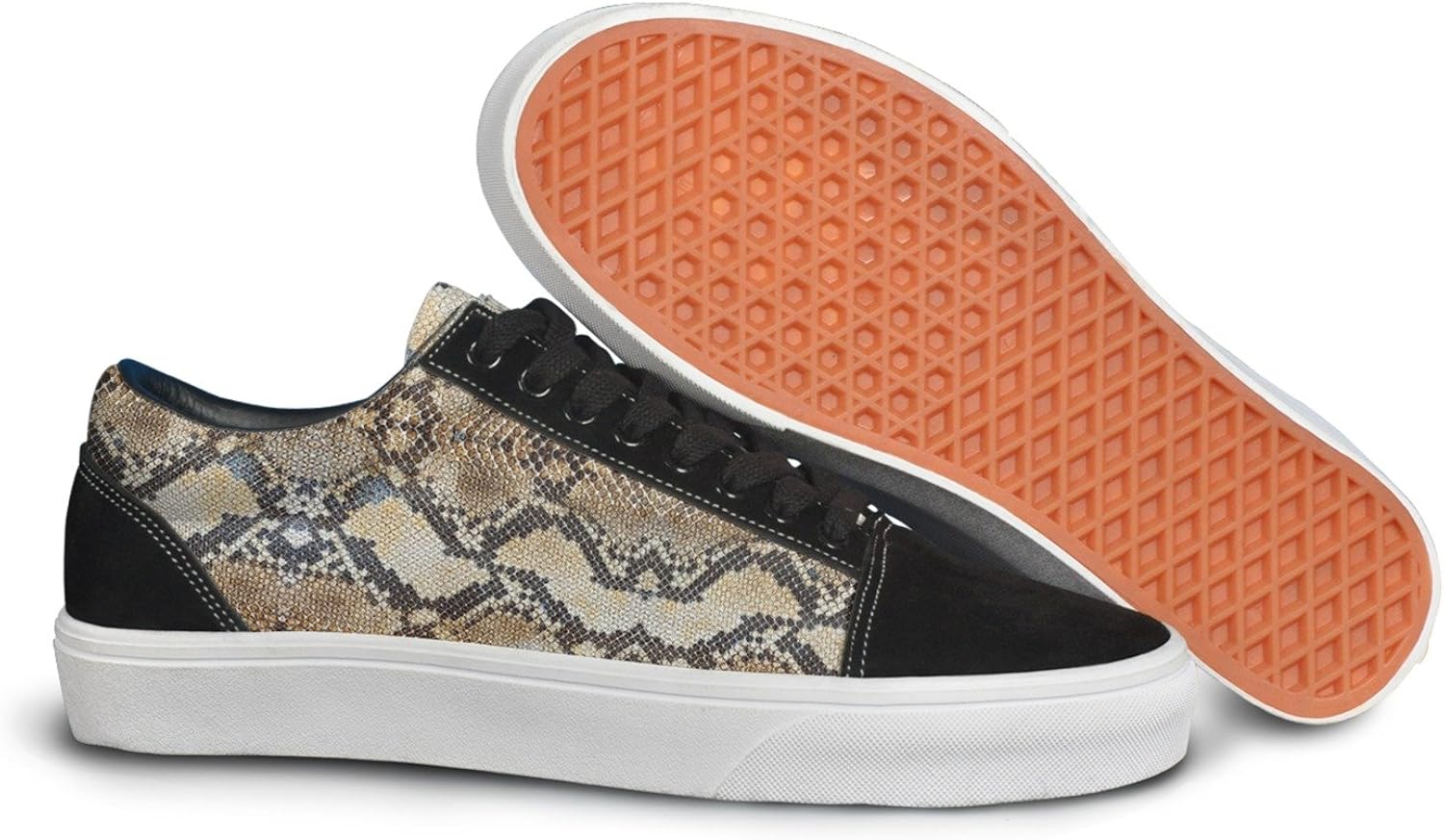 snakeskin slip on trainers