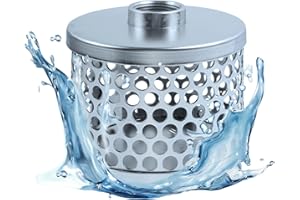 KLFOHO Round Hole Suction Strainer Filter, Hose Water Pump Inlet Strainer, Carbon Plated Steel Basket Water Suction Filter Npt Thread, Remove Reduces Debris,Trash, Solids Entering Pump