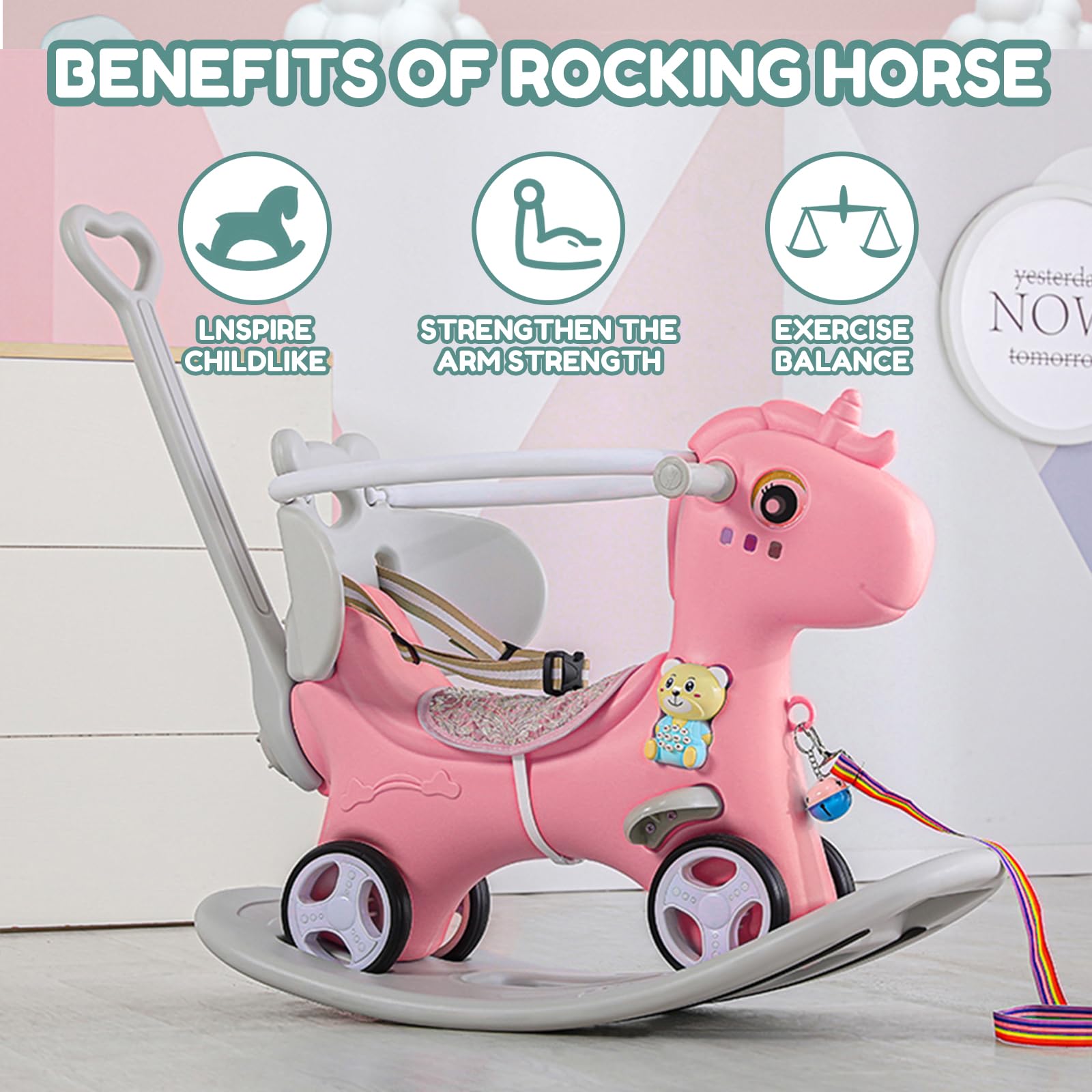 Car Pink Toys For Year Olds Argos Gymax Baby Rocking Horse In